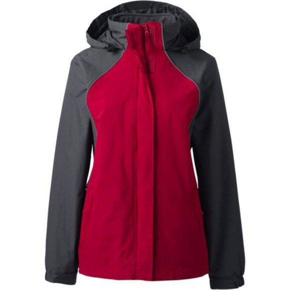 NWT Lands End Womens Red Soapstone Reflective Squall Jacket Coat 2X PLUS SIZE - Picture 1 of 11